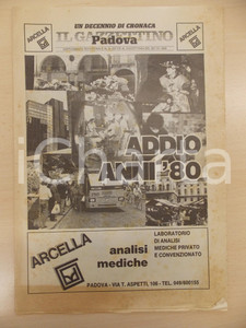 Giornale, rivista storica 1989 GAZZETTINO DI PADOVA Addio anni  80 Supplemento al n. 297 1