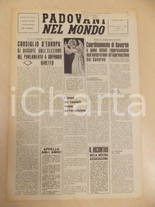 Giornale, rivista storica 1975 PADOVANI NEL MONDO Elezione parlamento europeo suffragio diretto Periodico 1