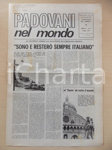 Giornale, rivista storica 1971 PADOVANI NEL MONDO Festa di Sant Antonio da PADOVA Periodico n.7 1