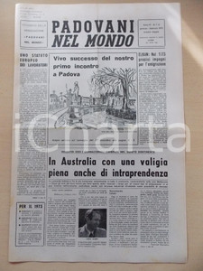 Giornale, rivista storica 1973 PADOVANI NEL MONDO James GOBBO e gli emigrati in AUSTRALIA Periodico n.12 1