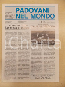 Giornale, rivista storica 1987 PADOVANI NEL MONDO Antonio e Franco FRIGO padovani benemeriti Rivista n.1 1
