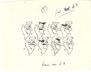 Stampa, bozzetto originale 1955 ca JOLLY Vignetta ORIGINALE Trova le differenze 14x11 cm 1
