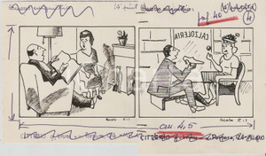 Stampa, bozzetto originale 1955 IL VITTORIOSO Concorso enigmistico Vignetta ORIGINALE 20x11 cm 1