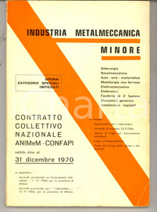 Libro, pubblicazione d epoca 1970 ANIMeM  CONFAPI Contratto collettivo industria metalmeccanica minore 1