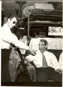 Fotografia d epoca originale 1954 SVIZZERA MONDIALI CALCIO Ermes MUCCINELLI e Benito LORENZI in viaggio Foto 1