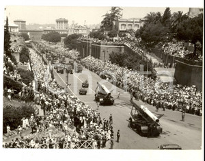 Fotografia d epoca originale 1958 ROMA Via dei Fori Imperiali  Rivista militare festa della Repubblica Foto 1