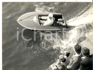 Fotografia d epoca originale 1963 GENOVA SALONE NAUTICO Barca monoposto RICCIO in mare Fotografia 24x20 1