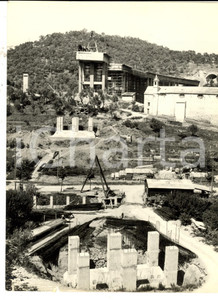 Fotografia d epoca originale 1956 CELLE LIGURE Costruzione del viadotto dell AUTOSTRADA DEI FIORI Foto 18x24 1