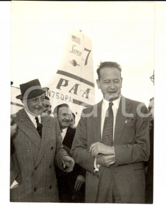 Fotografia d epoca originale 1957 ROMA Dag HAMMARSKJOLD segretario ONU in sosta nel viaggio per la SIRIA Foto 1