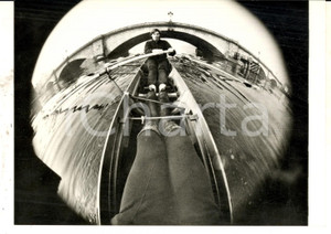 Fotografia d epoca originale 1968 CANOTTAGGIO Equipaggio OXFORD La visione del timoniere Foto Ron BURTON 1