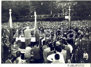 Fotografia d epoca originale 1960 ca ROMA Piazza del Popolo  Comizio del PARTITO SOCIALISTA Foto 24x18 cm 1