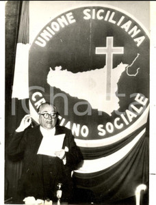 Fotografia d epoca originale 1959 PALERMO Silvio MILAZZO leader dell Unione Siciliana Cristiano Sociale Foto 1