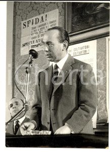 Fotografia d epoca originale 1958 ROMA On. Paolo BONOMI alla conferenza stampa su Casse Mutue COLDIRETTI 1