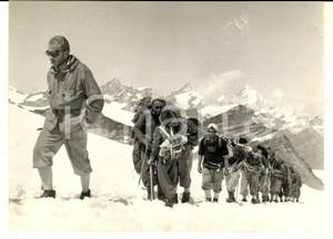 Fotografia d epoca originale 1956 PLATEAU ROSA Raid Guido MONZINO per ricordo scalata K2  Marco PELLISSIER 1