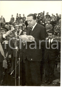 Fotografia d epoca originale 1959 NAPOLI Accademia Aeronautica  Giulio ANDREOTTI al battesimo corso TURBINIS 1