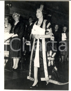 Fotografia d epoca originale 1962 KEELE Principessa Margaret nelle vesti di cancelliere dell Università Foto 1