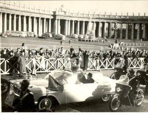 Fotografia d epoca originale 1959 ROMA Dwight EISENHOWER arriva al Vaticano per udienza papale Foto 1