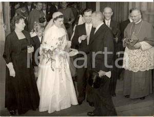 Fotografia d epoca originale 1954 BONN Konrad ADENAUER alle nozze della figlia Lotte con Heribert MULTHAUPT 1