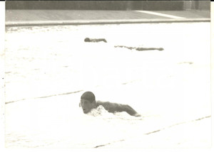 Fotografia d epoca originale 1959 ROMA Stadio del nuoto  Fritz DENNERLEIN vince i 200 m farfalla Foto 1