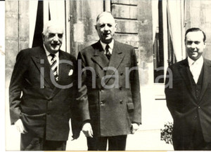 Fotografia d epoca originale 1959 PARIS Generale DE GAULLE riceve il premier australiano Robert MENZIES Foto 1