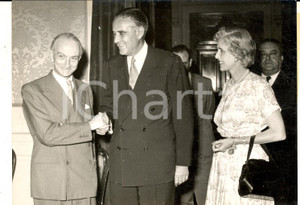 Fotografia d epoca originale 1955 ROMA Antonio SEGNI riceve W. Averell HARRIMAN governatore New York Foto 1