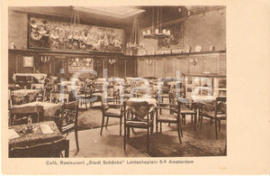 Cartolina originale da collezione 1925 ca AMSTERDAM CafÃ© restaurant STADT SCHANKE Leidseplein 59 Cartolina FP NV 1