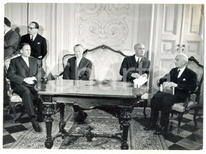 Fotografia d epoca originale 1961 COMO Incontro italotedesco Amintore FANFANI Antonio SEGNI Konrad ADENAUER 1