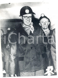 Fotografia d epoca originale 1962 BELGIO Re BALDOVINO I visita le miniere di WaterzooÃ¯ Foto 13x18 cm 1