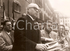 Fotografia d epoca originale 1956 ROMA Piazza NAVONA Comizio Giulio PASTORE per campagna elettorale DC Foto 1