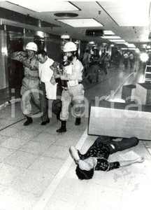 Fotografia d epoca originale 1973 TOKYO  50Â°ANNIVERSARIO TERREMOTO KANTO  Prove di evacuazione Foto 1