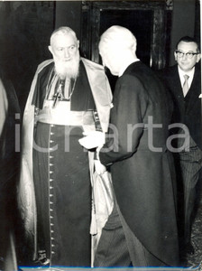 Fotografia d epoca originale 1962 ROMA  QUIRINALE  Antonio Segni riceve il cardinale Eugene TISSERANT Foto 1