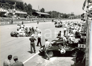 Fotografia d epoca originale 1957 MONZA 500 MIGLIA  AUTOMOBILISMO  Vetture sulla griglia di partenza Foto 1