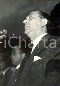 Fotografia d epoca originale 1953 ROMA Piazza del Popolo  Partito Monarchico  Discorso di Alfredo COVELLI 1