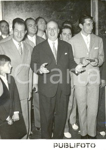 Fotografia d epoca originale 1953 ROMA  Notturna CARACALLA  Salvatore REBECCHINI Gino BARTALI Fausto COPPI 1