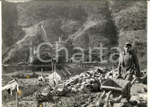 Fotografia d epoca originale 1960 ca LA COLLETTA / GENOVA Lavori autostrada GENOVASAVONA Foto DANNEGGIATA 1