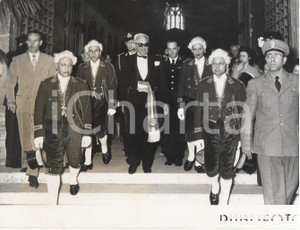 Fotografia d epoca originale 1955 ca NAPOLI Santa Maria Assunta   Achille LAURO alla processione San Gennaro 1
