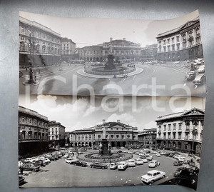 Fotografia d epoca originale 1968 MILANO Piazza della Scala deserta e con le auto Foto DOPPIA PANORAMICA 1