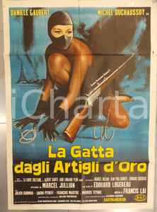 Materiale cinematografico d’epoca 1968 LA GATTA DAGLI ARTIGLI D ORO Manifesto PRIMA EDIZIONE 100x140 cm 1