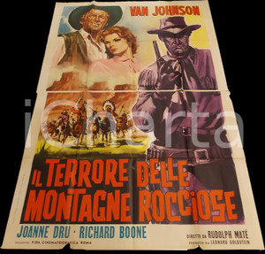 Materiale cinematografico d’epoca 1954 IL TERRORE DELLE MONTAGNE ROCCIOSE Siege at Red River Manifesto 140x200 1