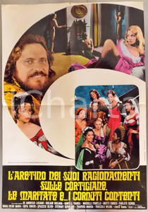Materiale cinematografico d’epoca 1972 L ARETINO NEI SUOI RAGIONAMENTI SULLE CORTIGIANE Manifesto DECAMEROTICO 1