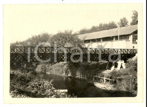 Fotografia d epoca originale 1920 ca AREA DEL TICINO Veduta con ponte su un canale Foto VINTAGE 18x13 cm 1