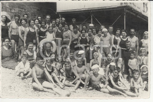Fotografia d epoca originale 1936 SANTA MARGHERITA LIGURE Villeggianti in spiaggia FOTOGRAFIA cm 17 X 11 1