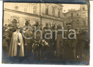 Fotografia d epoca originale 1920 VARSAVIA Spedizione italiana  Ufficiali con il generale MAJEWSKI  Foto 1