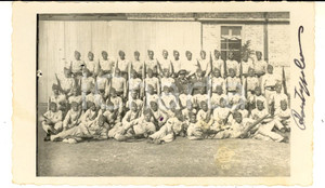 Fotografia d epoca originale 1934 FOGGIA REGIO ESERCITO Battaglione allievi con i moschetti Foto cartolina 1