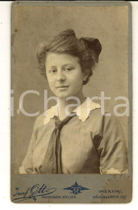 Fotografia d epoca originale 1911 WIEN Ritratto della giovane Marie WIRTINGER  Foto Josef OTT CDV 1