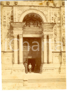Fotografia d epoca originale 1910 ca CERTOSA DI PAVIA Visitatori all ingresso Foto ARTISTICA 18x24 cm 1