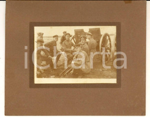 Fotografia d epoca originale 1915 ca WW1 ZONA DI GUERRA Ufficiali durante una manovra di artiglieria  Foto 1