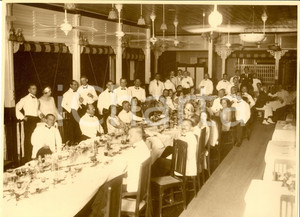 Fotografia d epoca originale 1925 BANGKOK Cena di gala a bordo di una nave  Fotografia RARA 30x23 cm 1