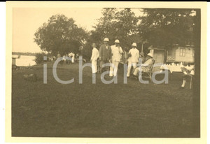 Fotografia d epoca originale 1925 BANGKOK Festa con ospiti italiani lungo il fiume  Foto VINTAGE 11x8 1