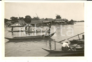 Fotografia d epoca originale 1925 BANGKOK THAILANDIA Battellieri sul fiume  Fotografia VINTAGE 11x8 cm 1